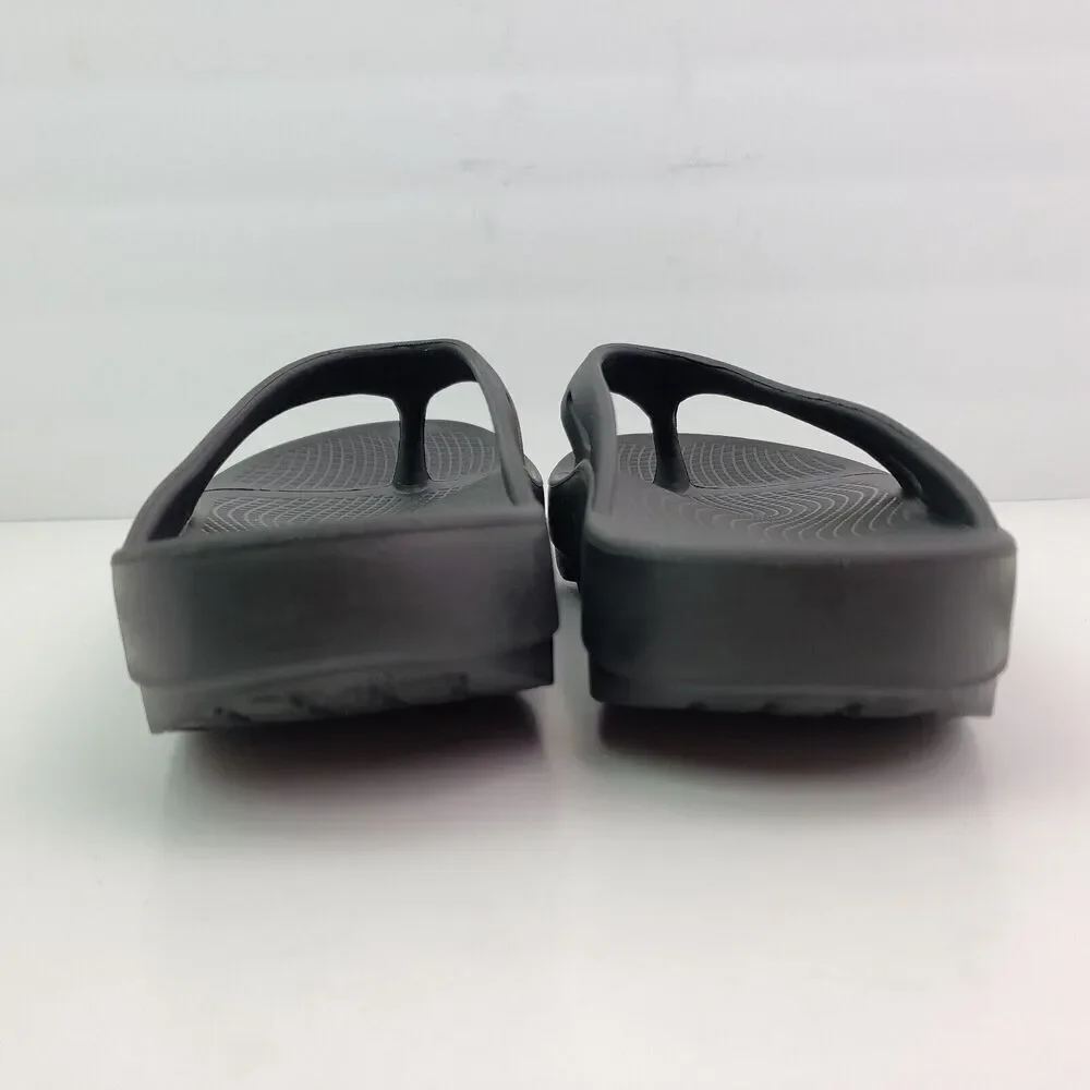 Aerosoles Mens Sz 8 Womens Sz 10 Black Slip On Recovery Thong Flip Flop Sandals